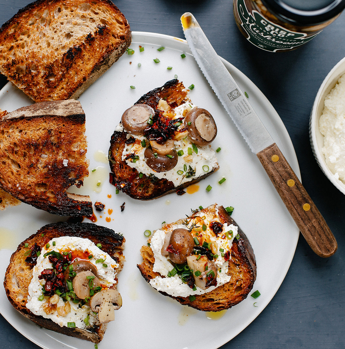 Crisp & Co | Mushroom Ricotta Toast Recipe